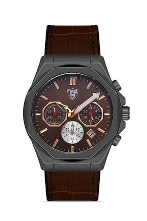 ساعت مچی قهوه ای مردانه 41-45 میلی متر Tiger - کد 475792477