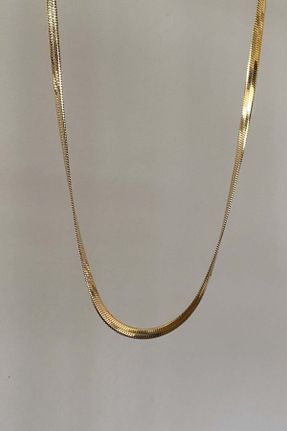 گردنبند استیل طلائی زنانه فولاد ( استیل ) کد 475812456