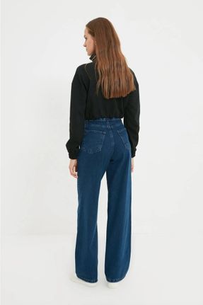 شلوار جین آبی زنانه پاچه لوله ای فاق بلند جین جوان کد 475817298