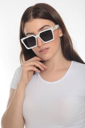 عینک آفتابی سفید زنانه UV400 STAOOM - کد 475883516