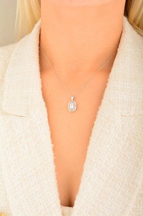 گردنبند طلا سفید زنانه 14 عیار Cebeci - کد 474685840