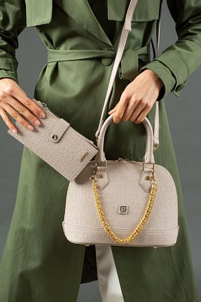 کیف دوشی طوسی زنانه چرم مصنوعی Just Polo - کد 474784832