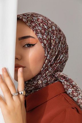 روسری قهوه ای پنبه ای Silk Home - کد 474904804