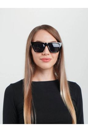 عینک آفتابی سرمه ای زنانه 50 UV400 سایه روشن گربه ای کد 474604433