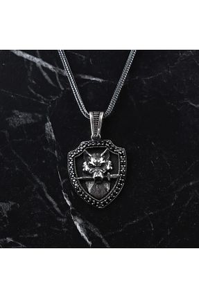 گردنبند نقره مشکی مردانه 925 عیار Glorria - کد 475003328