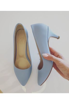 کفش استایلتو آبی پاشنه نازک پاشنه متوسط ( 5 - 9 cm ) کد 475130599