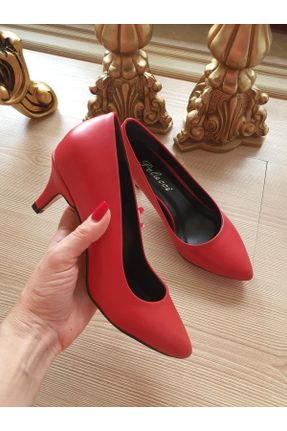 کفش استایلتو قرمز پاشنه نازک پاشنه متوسط ( 5 - 9 cm ) کد 475130716
