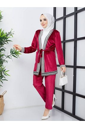 ست گرمکن حجاب زرشکی زنانه اورسایز MÇmoda - کد 475671658