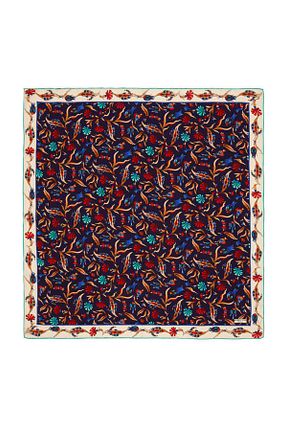 روسری رنگی کرپ ساتن ابریشم Bursa İpek - کد 475821258