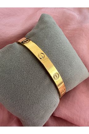 دستبند استیل (فولاد) طلائی زنانه استیل ضد زنگ dewo takı - کد 475872085