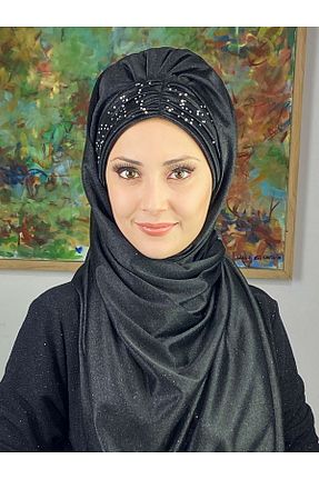 روسری مشکی شیفون BUTİKAMBAR - کد 483418097