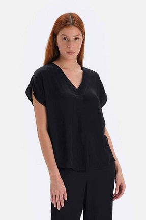 تیشرت مشکی زنانه رگولار Dagi - کد 475965757