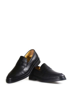 کفش کلاسیک مشکی مردانه چرم طبیعی پاشنه کوتاه ( 4 - 1 cm ) پاشنه ساده کد 494842737