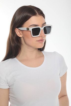 عینک آفتابی سفید زنانه UV400 STAOOM - کد 475883516