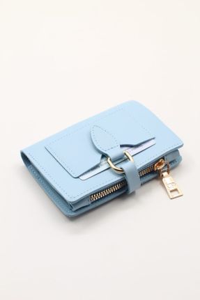 کیف پول آبی زنانه چرم مصنوعی سایز کوچک کد 64959630