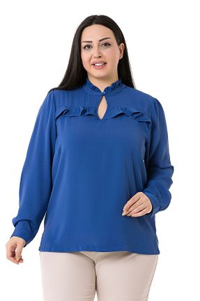 بلوز سایز بزرگ سرمه ای زنانه سایز بزرگ DISENTIS MODEST - کد 518889631