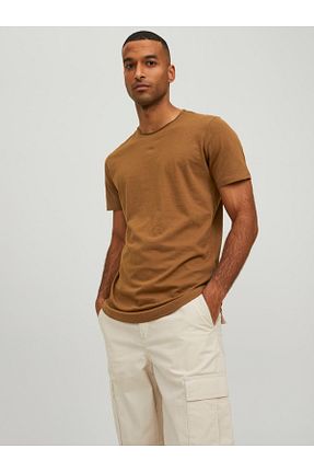 تیشرت قهوه ای مردانه یقه دوچرخه Jack & Jones - کد 477067644