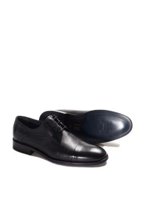 کفش کلاسیک مشکی مردانه چرم طبیعی پاشنه کوتاه ( 4 - 1 cm ) پاشنه ساده کد 495063805