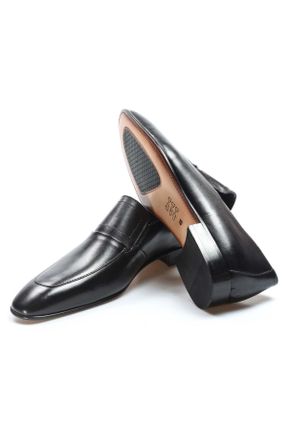 کفش کلاسیک مشکی مردانه چرم طبیعی پاشنه کوتاه ( 4 - 1 cm ) پاشنه ساده کد 505741365
