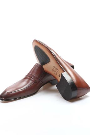 کفش کلاسیک قهوه ای مردانه چرم طبیعی پاشنه کوتاه ( 4 - 1 cm ) پاشنه ساده کد 505960879