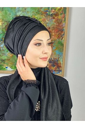 روسری مشکی شیفون BUTİKAMBAR - کد 560451595