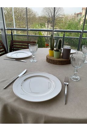 رومیزی طوسی مخمل Decamor home - کد 283652922