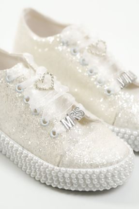 کفش مجلسی سفید زنانه چرم طبیعی پاشنه کوتاه ( 4 - 1 cm ) پاشنه ساده کد 634624215