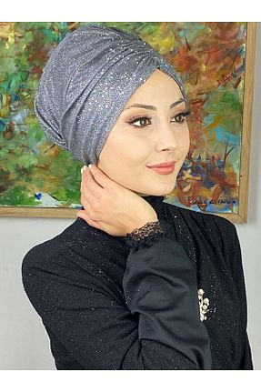 روسری طوسی شیفون BUTİKAMBAR - کد 560436501