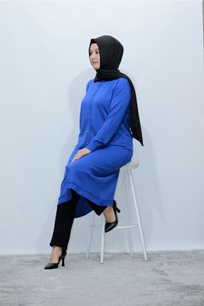 رویه حجاب آبی زنانه سایز بزرگ Zey&Ka Butik - کد 153460263