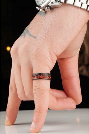 انگشتر جواهر مشکی مردانه روکش نقره کد 471960052