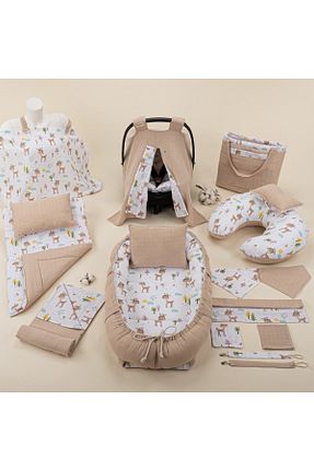 ست لحاف و روکش لحاف و روکش بالش کودک و نوزاد بژ پنبه ای Yunikobaby - کد 522754347