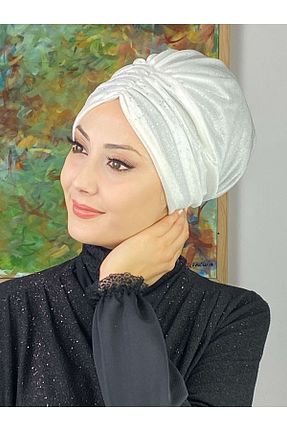 روسری سفید شیفون BUTİKAMBAR - کد 560466046