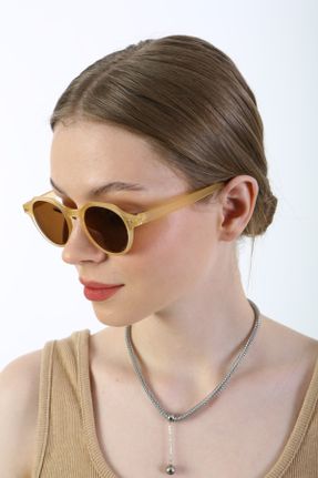 عینک آفتابی زرشکی زنانه 48 UV400 مات بیضی کد 534306934