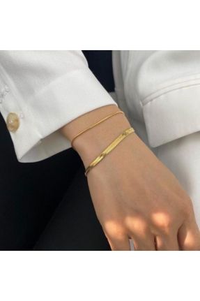 دستبند جواهر طلائی زنانه روکش طلا کد 603885636