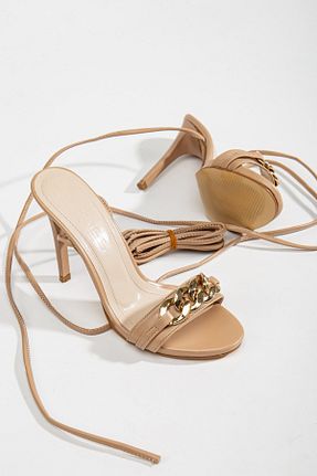 کفش پاشنه بلند کلاسیک بژ زنانه چرم SOFT FASHION - کد 604193038
