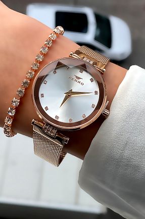 ست ساعت مچی صورتی زنانه 3 ATM FERRO - کد 634752685