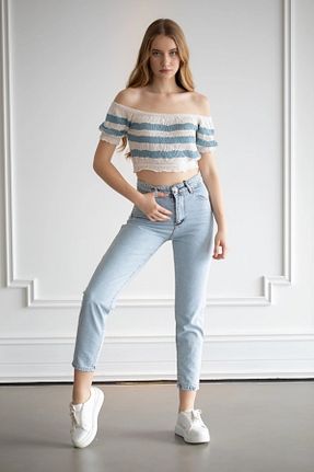شلوار جین آبی زنانه پاچه تنگ Trn JNS - کد 635036273