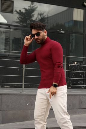پلیور زرشکی مردانه ساده MilenyumCollection - کد 635070849