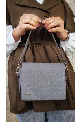 کیف دوشی طوسی زنانه چرم مصنوعی Just Polo - کد 635270817