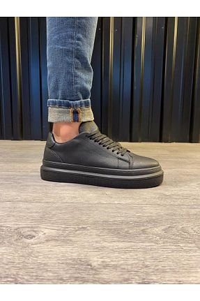 کفش اسنیکر مشکی مردانه بند دار KN Fashion - کد 634892457