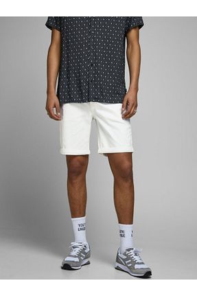 شلوارک و برمودا سفید مردانه پنبه - الاستین Jack & Jones - کد 675191457