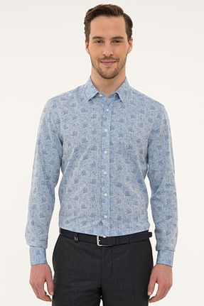 پیراهن آبی مردانه اسلیم فیت Pierre Cardin - کد 44052324
