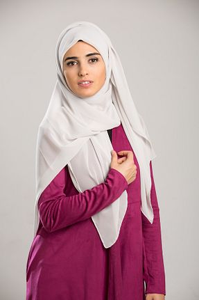 شال سفید زنانه پلی استر Argite - کد 36374671