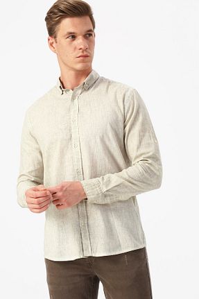 پیراهن بژ مردانه یقه مردانه Fabrika - کد 50605486