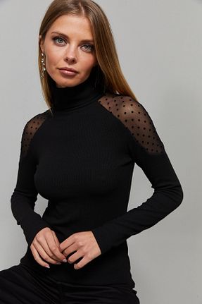بلوز مشکی زنانه Puantiyeli Cool & Sexy - کد 53757650