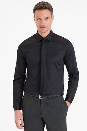 پیراهن مشکی مردانه اسلیم فیت Pierre Cardin - کد 57542191