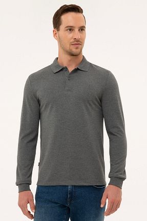 سوئیشرت طوسی مردانه ساده Pierre Cardin - کد 46723587