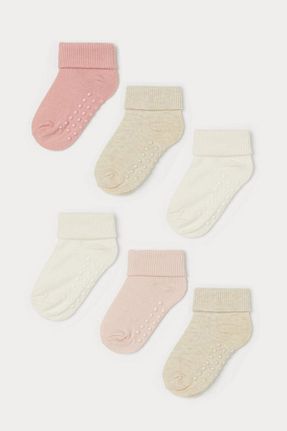 جوراب صورتی بچه گانه پنبه ای MEM SOCKS - کد 84139404