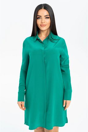 پیراهن سبز زنانه رگولار LAVİNİST - کد 84034520