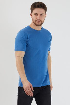 تی شرت سرمه ای مردانه رگولار یقه گرد تکی بیسیک کد 79864510